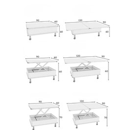 Hanah Home Mesa de café Alaska ajustable con ruedas